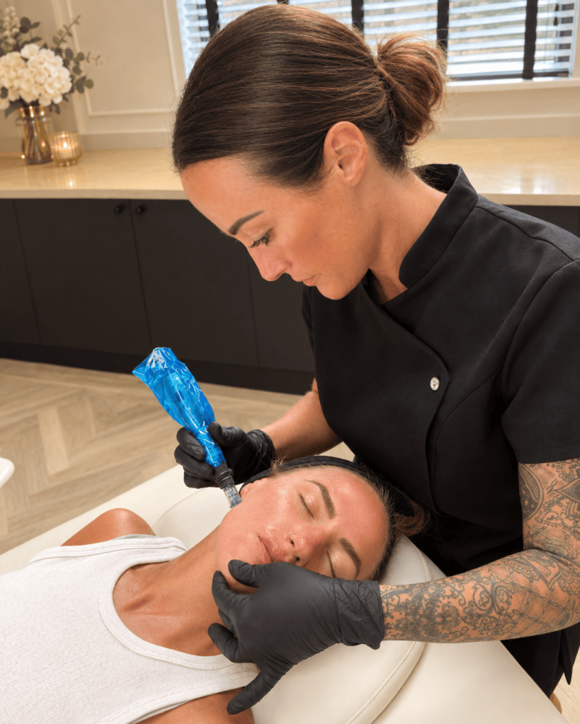 Stef performing a facial treatment at House of Glow, Kent